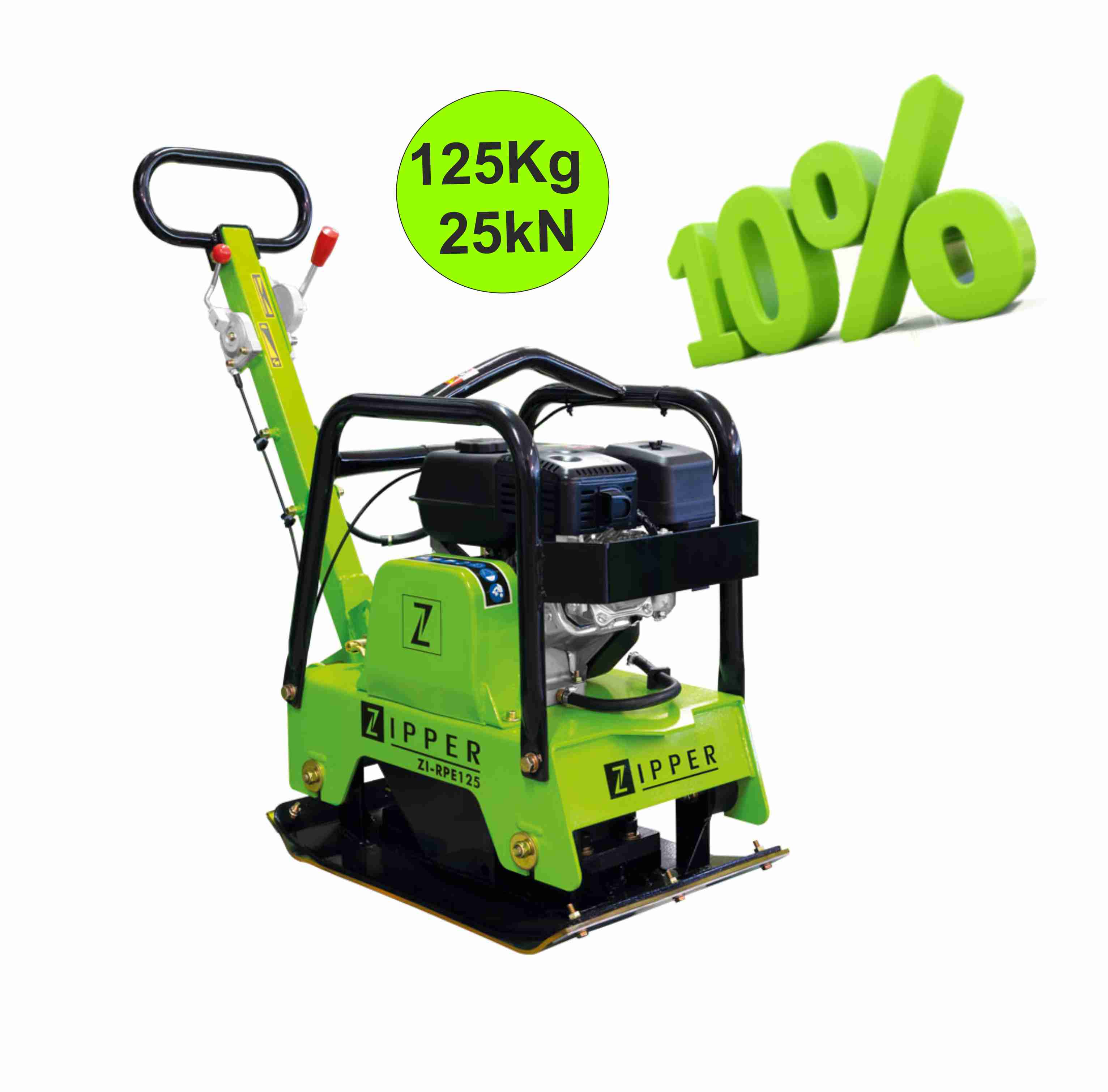 BAMATO Rüttelplatte R-60 Mit Gummimatte + Fahrwerk 8,2kN 55kg