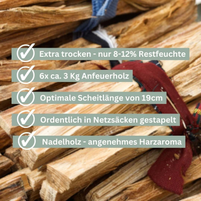 Anzündholz Anfeuerholz Anmachholz Kaminanzünder 30Kg
